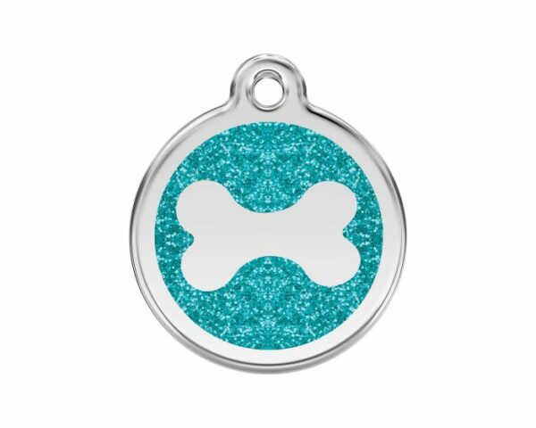 médaille-identification-OS- turquoise paillette- ForestPets37